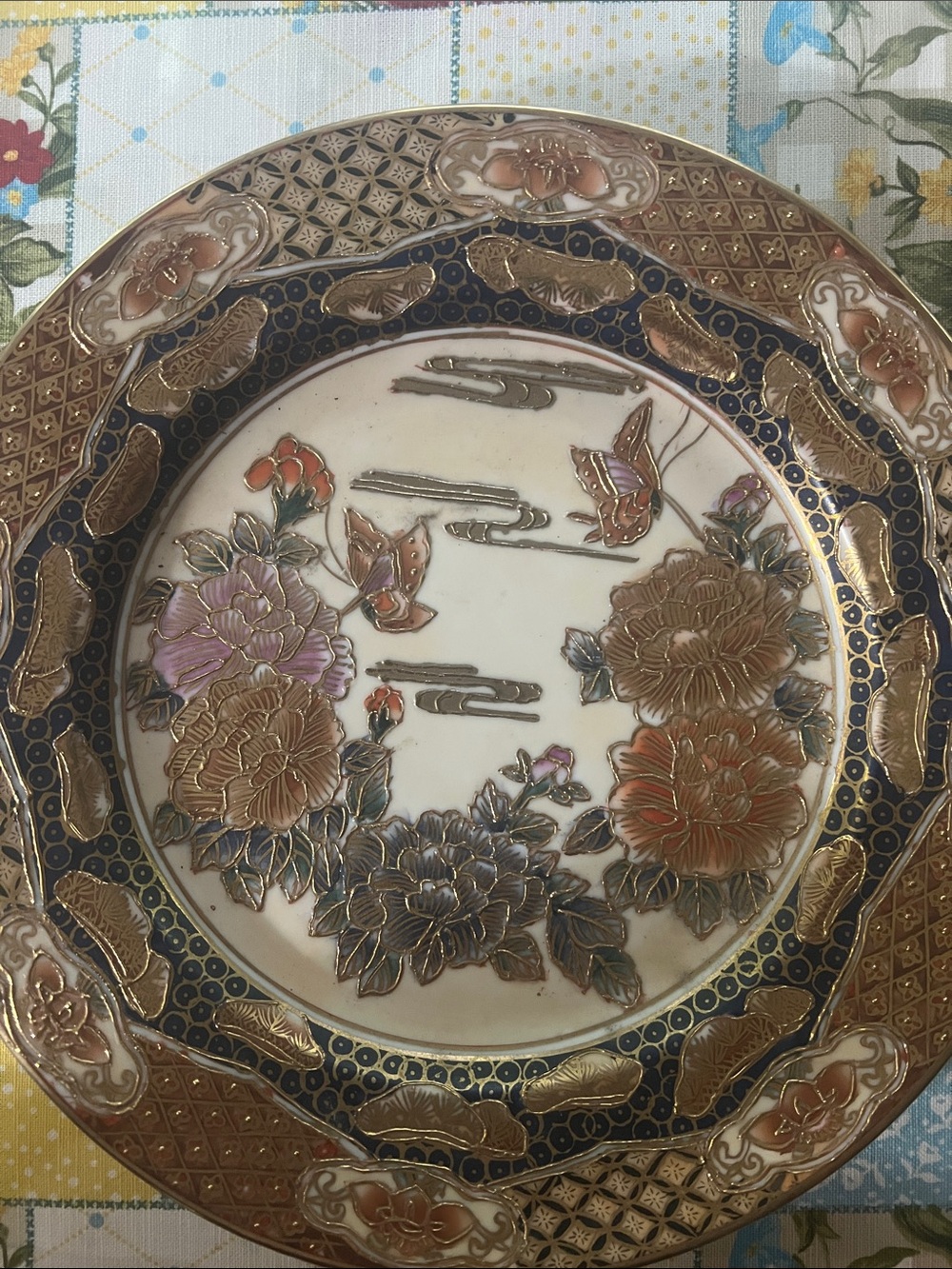 White Porcelain Plate with Red Backstamp